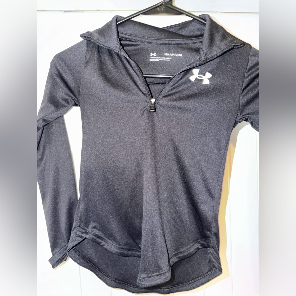Kids Under Armour Black Half-Zip Performance Pullover